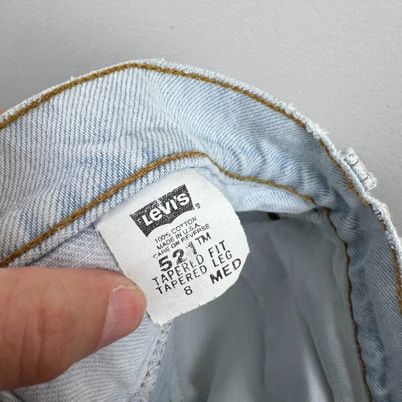VTG Levi's 521 Jeans Womens Size 8 Floral Applique 90s 1994 Light Wash High Rise - Picture 3 of 15